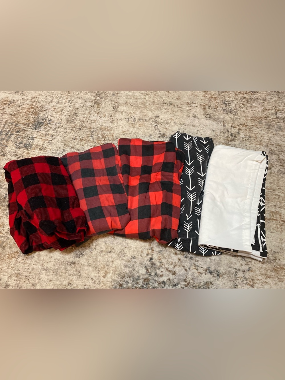 Red Buffalo Plaid & Black White Pattern woodlands themed nursery sheets